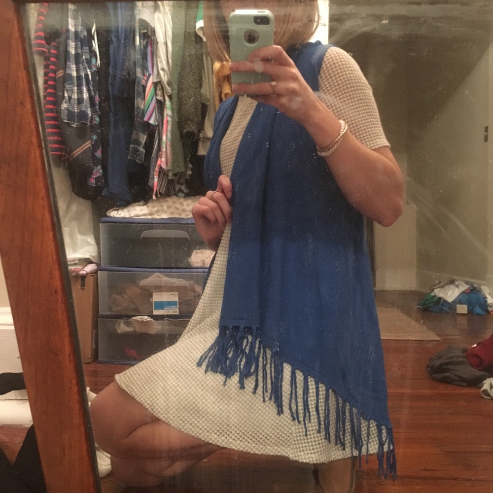 Blue fringe vest